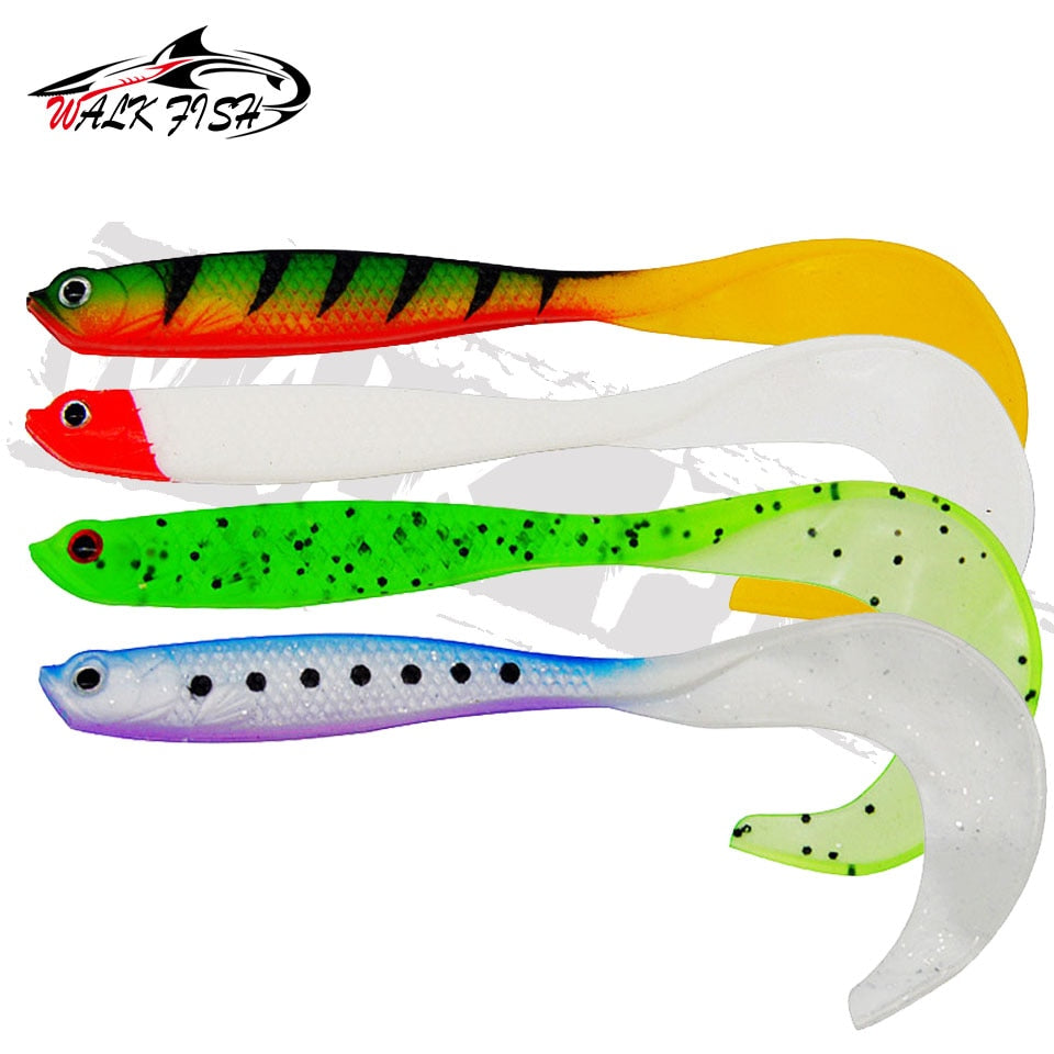T-tail Soft Lures, 4pc